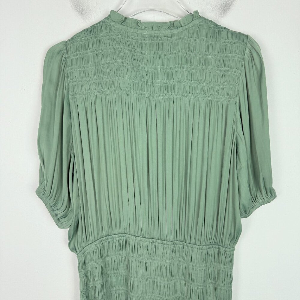 NWT Current Air Gaia Smocked Mini Dress Elbow Sleeve Green Size Medium M NEW - Picture 10 of 11